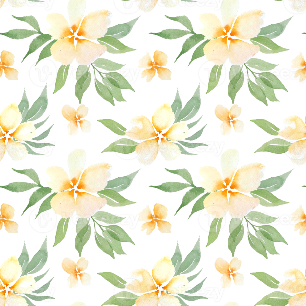 Watercolor peach flowers seamless pattern png