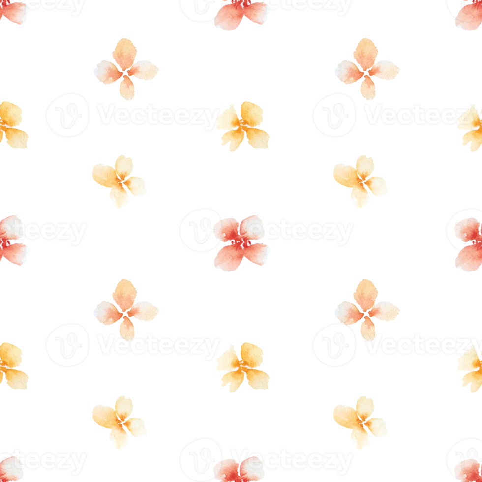 Watercolor peach flowers seamless pattern png