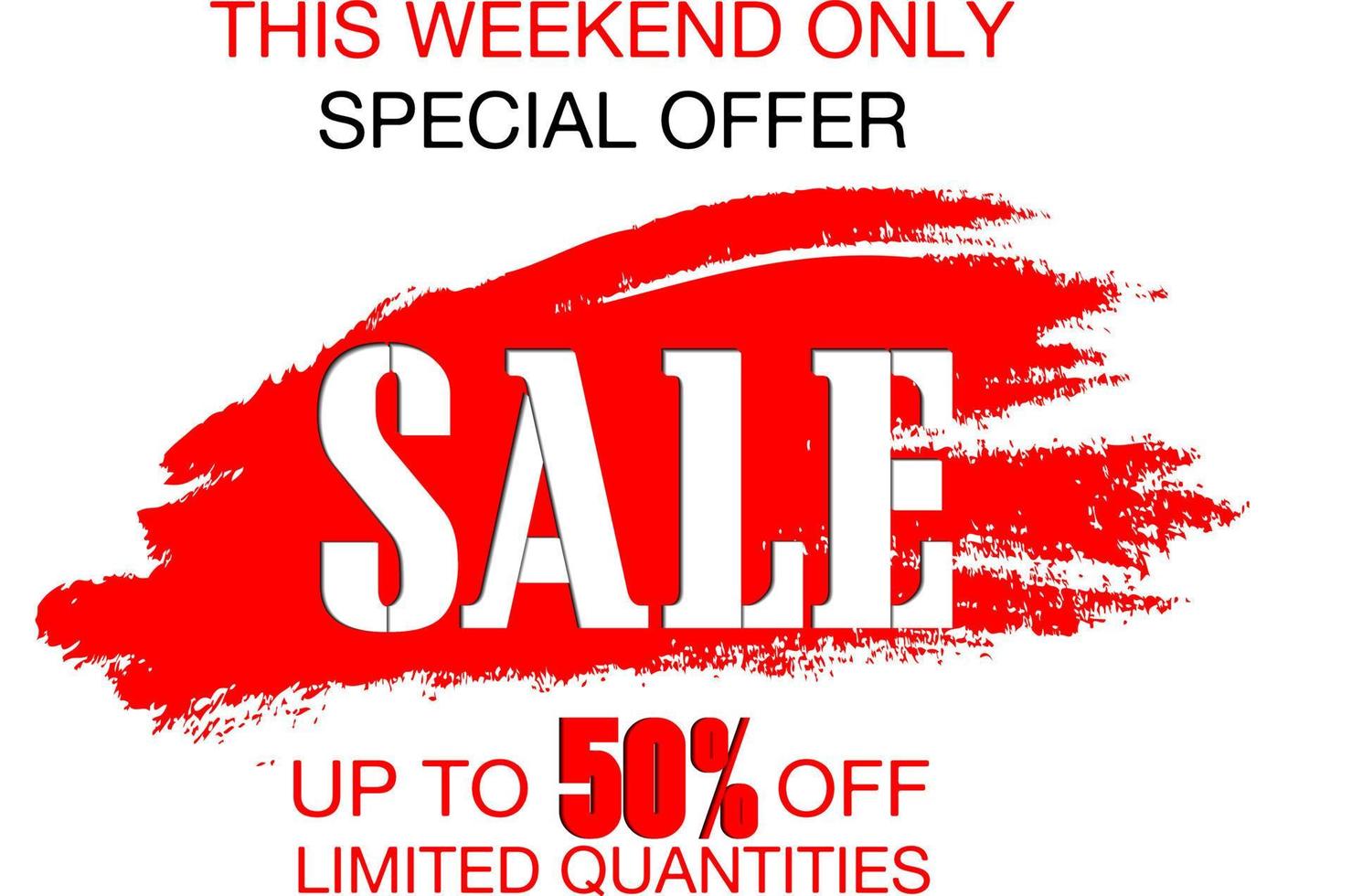 special offer banner, up to 50 off. Vector illustration.Sale banner template design.