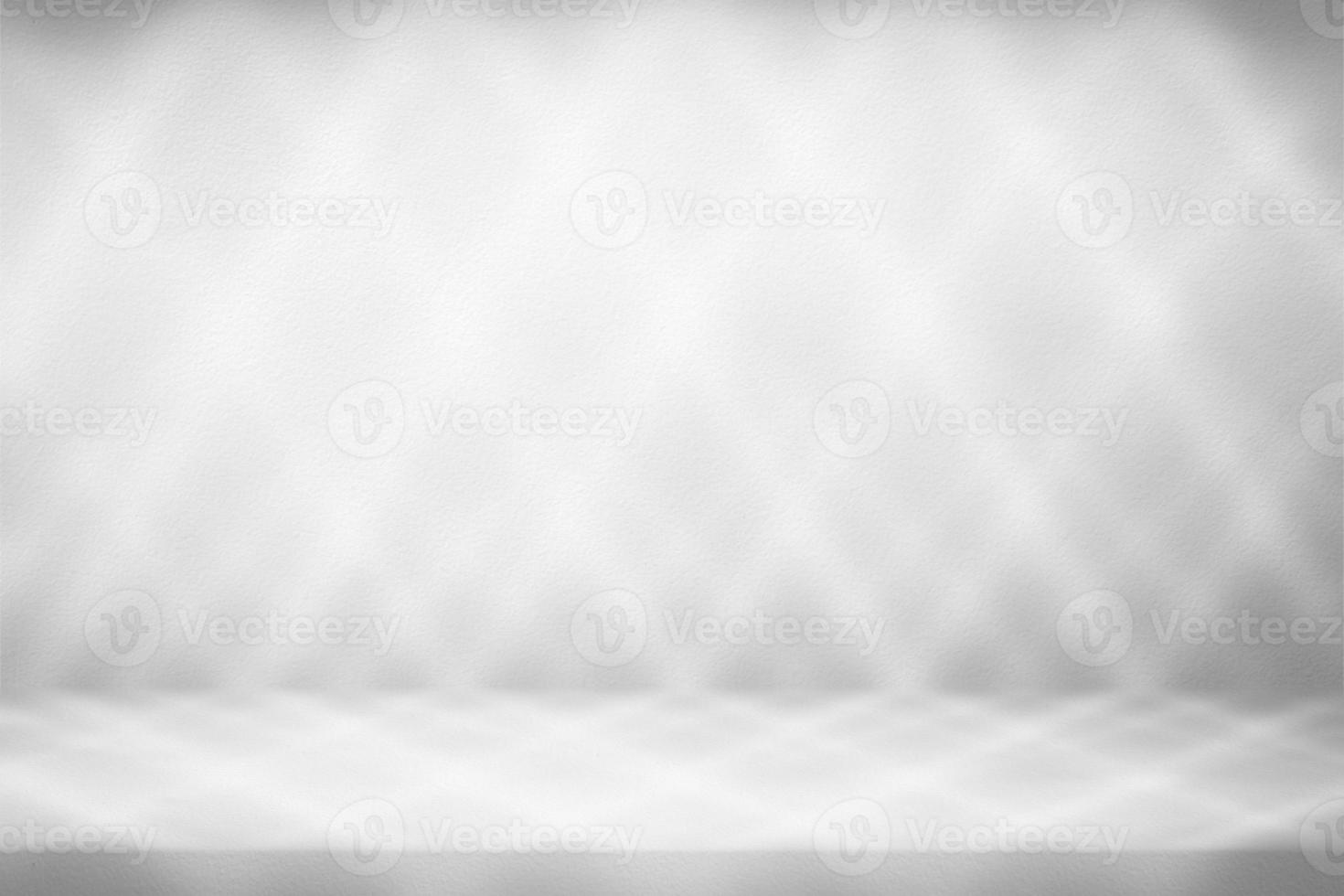 Stucco Table and White Stucco Wall Texture Background with Zig Zag Light Beam and Shadow, Suitable for Product Presentation Backdrop, Display, and Mock up. photo