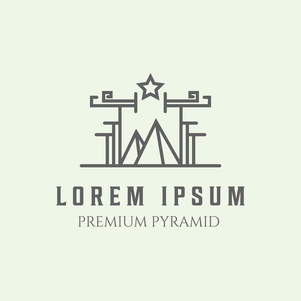 ilustración de logotipo de diseño minimalista de arte de línea de pirámide vector