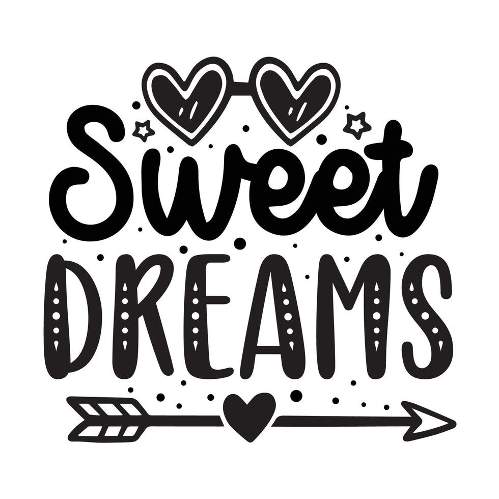 ilustración vectorial de dulces sueños con letras dibujadas a mano en impresiones y carteles de fondo de textura. diseño de tiza caligráfica vector