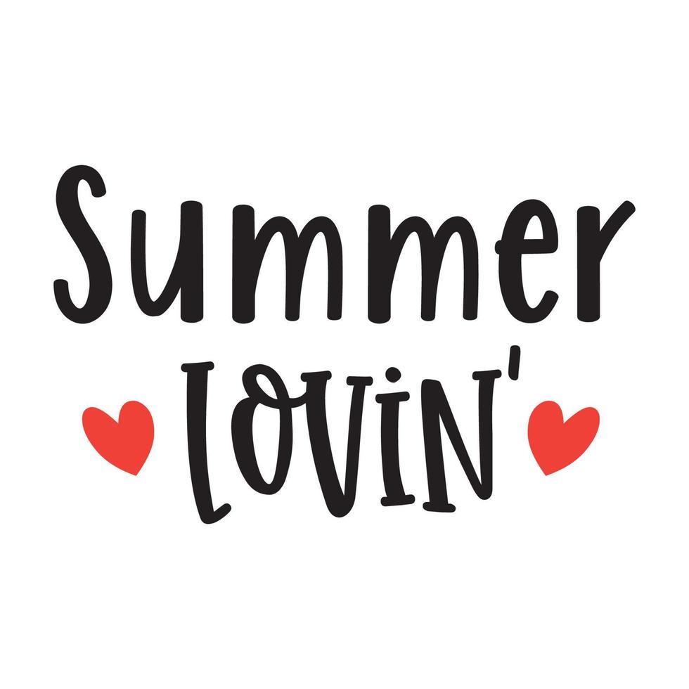 Summer lovin Vector illustration with hand-drawn lettering on texture background prints and posters. Calligraphic chalk design