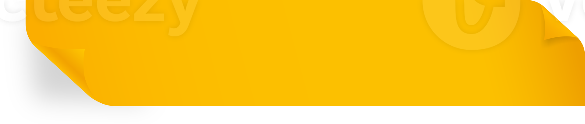 illustration de ruban jaune réaliste. ruban avec coins froissés. png