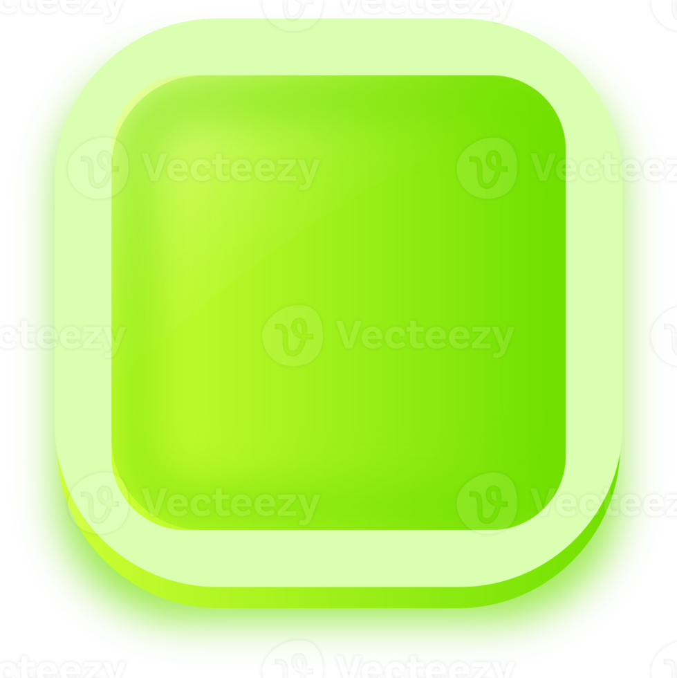 Square shape buttons in green colors. User interface element illustration. png