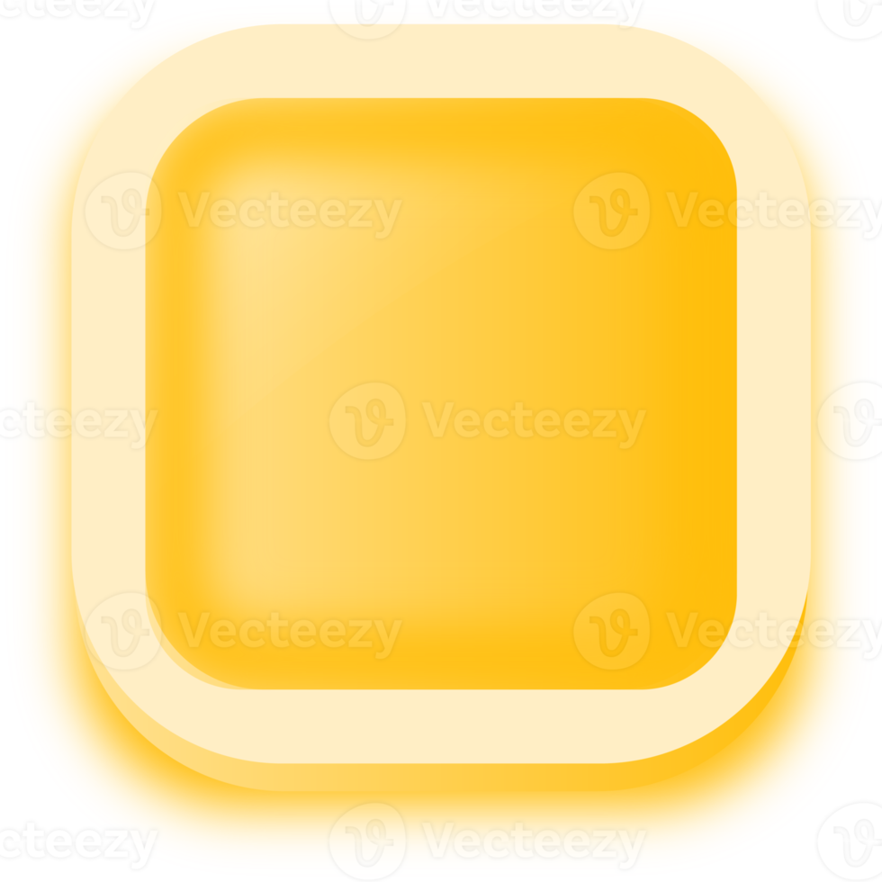 Square shape buttons in yellow colors. User interface element illustration. png