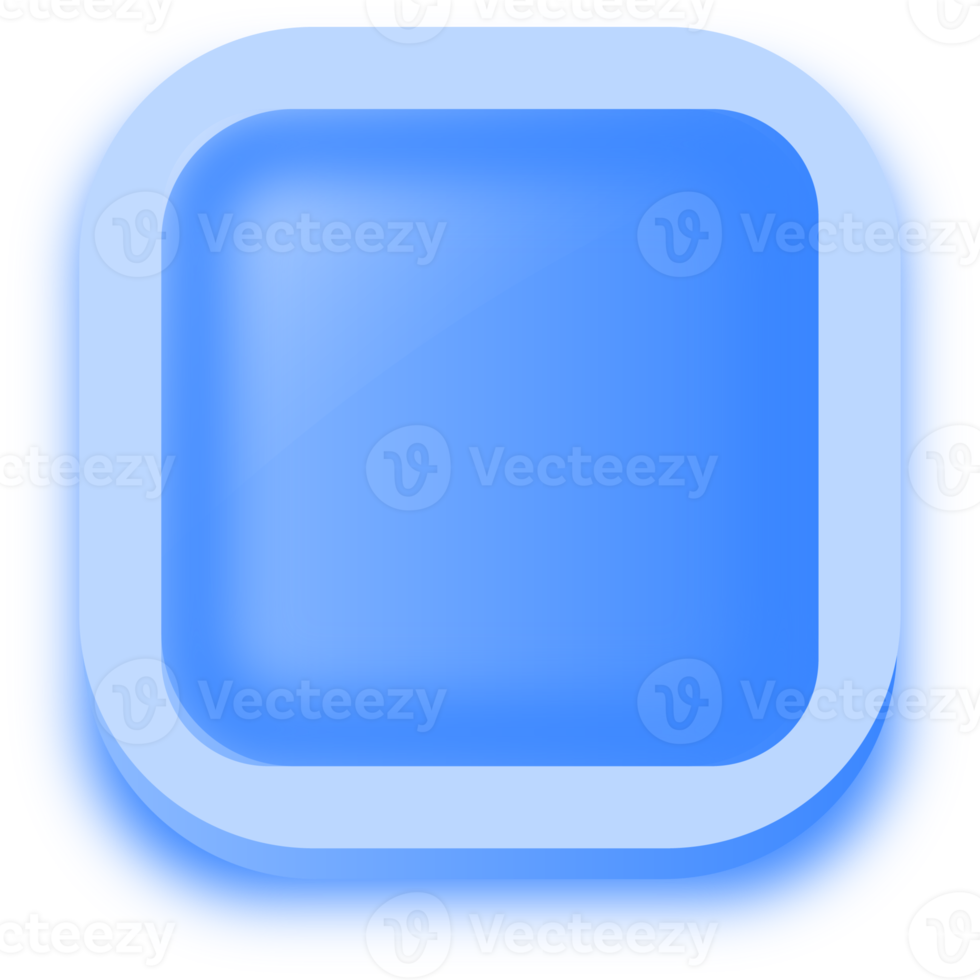 Square shape buttons in blue colors. User interface element illustration. png