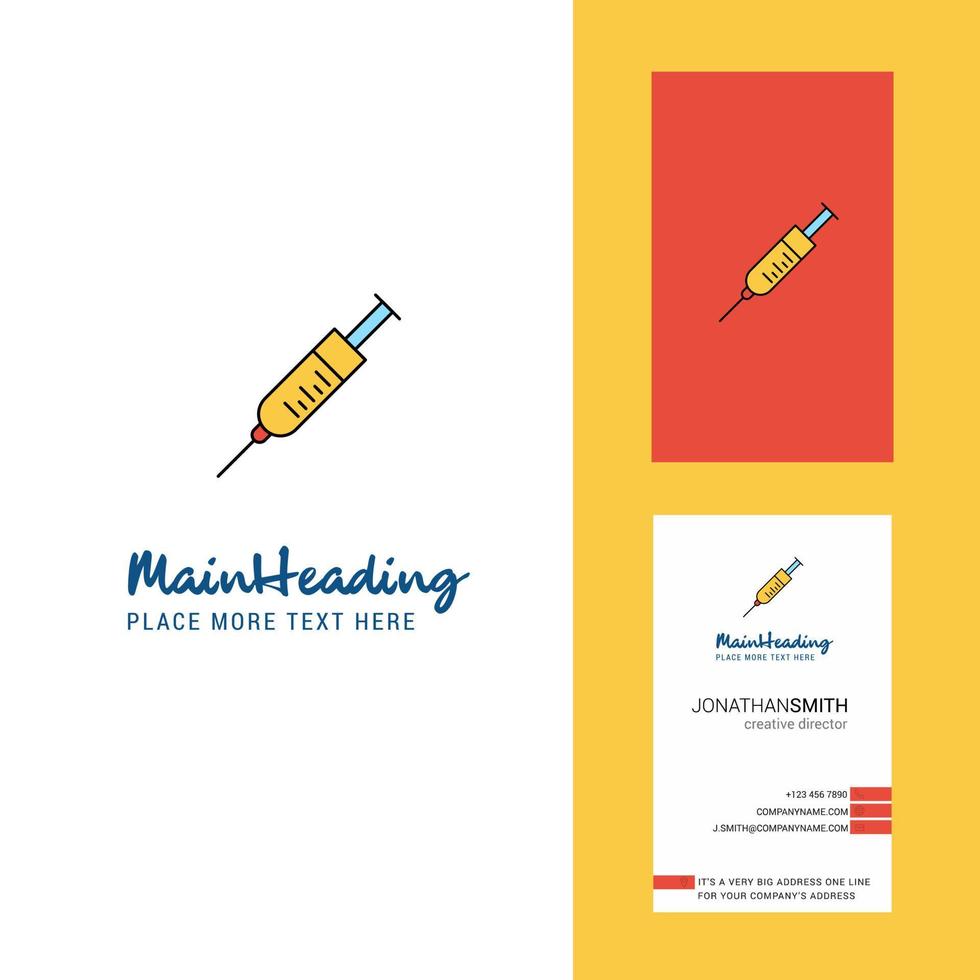 Syringe Creative Logo and business card vertical Design Vector