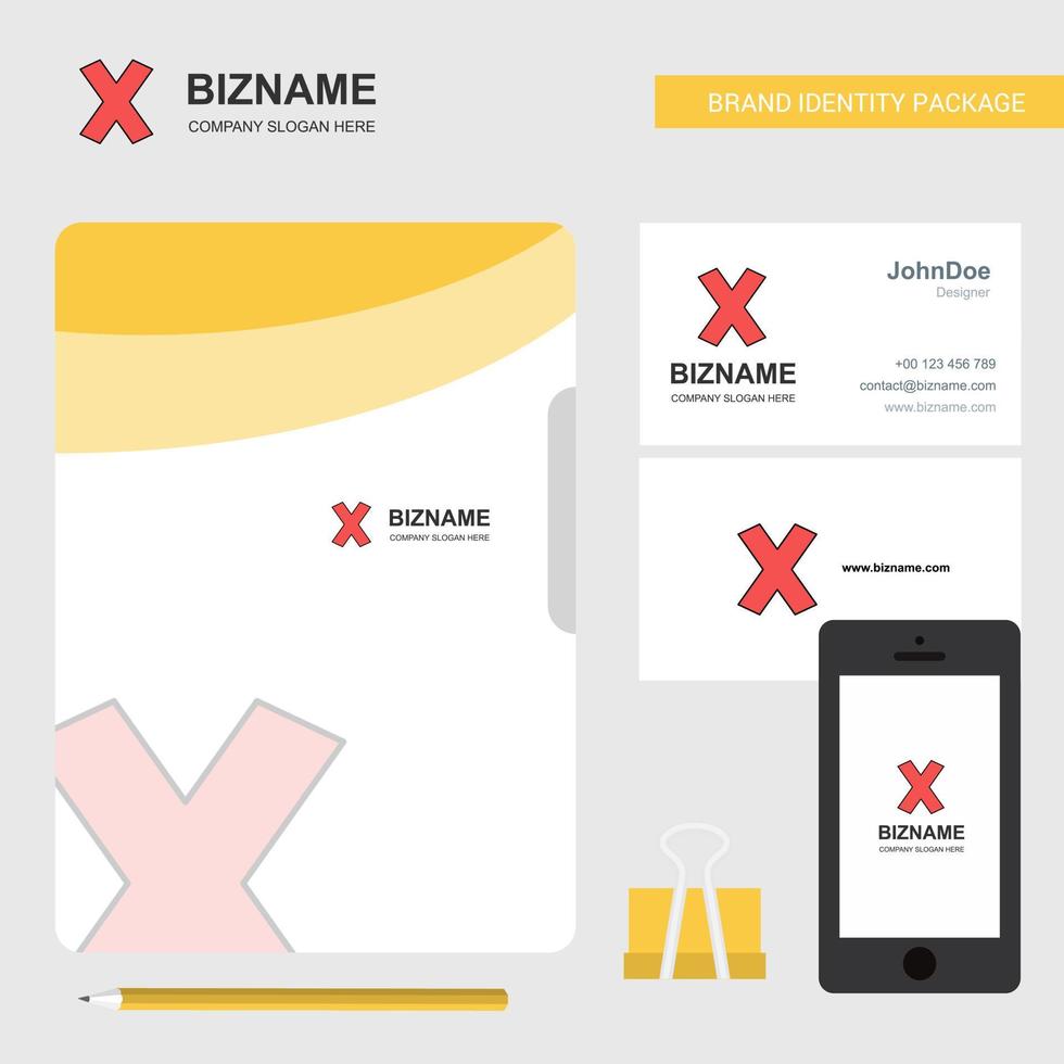 Cross Business Logo File Cover Visiting Card and Mobile App Design Vector Illustration