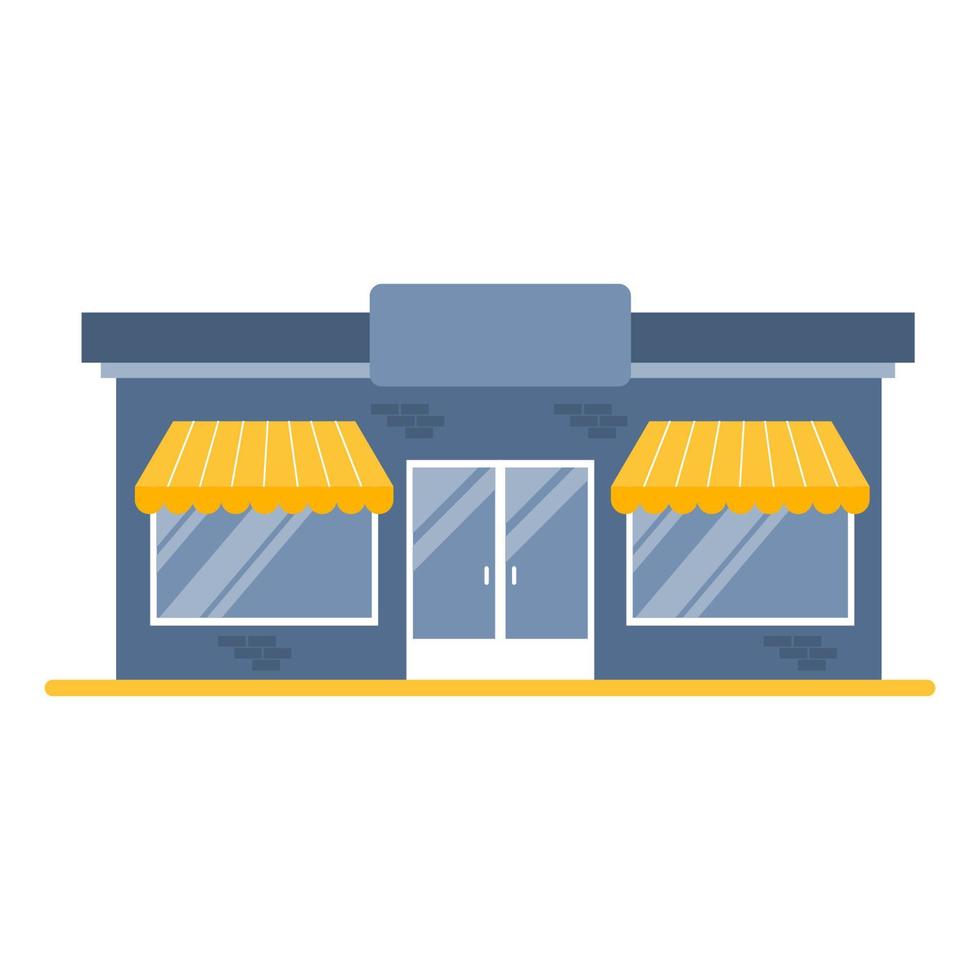 Flat store facade with awning vector