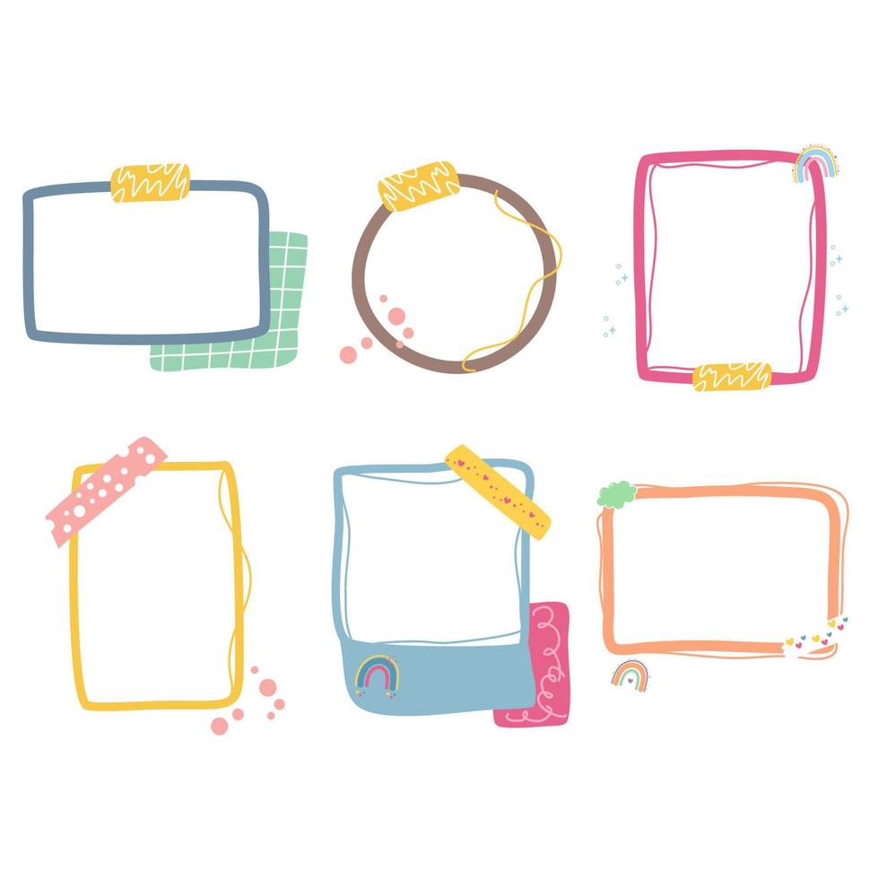 Photo frames decorated with beautiful elements vector