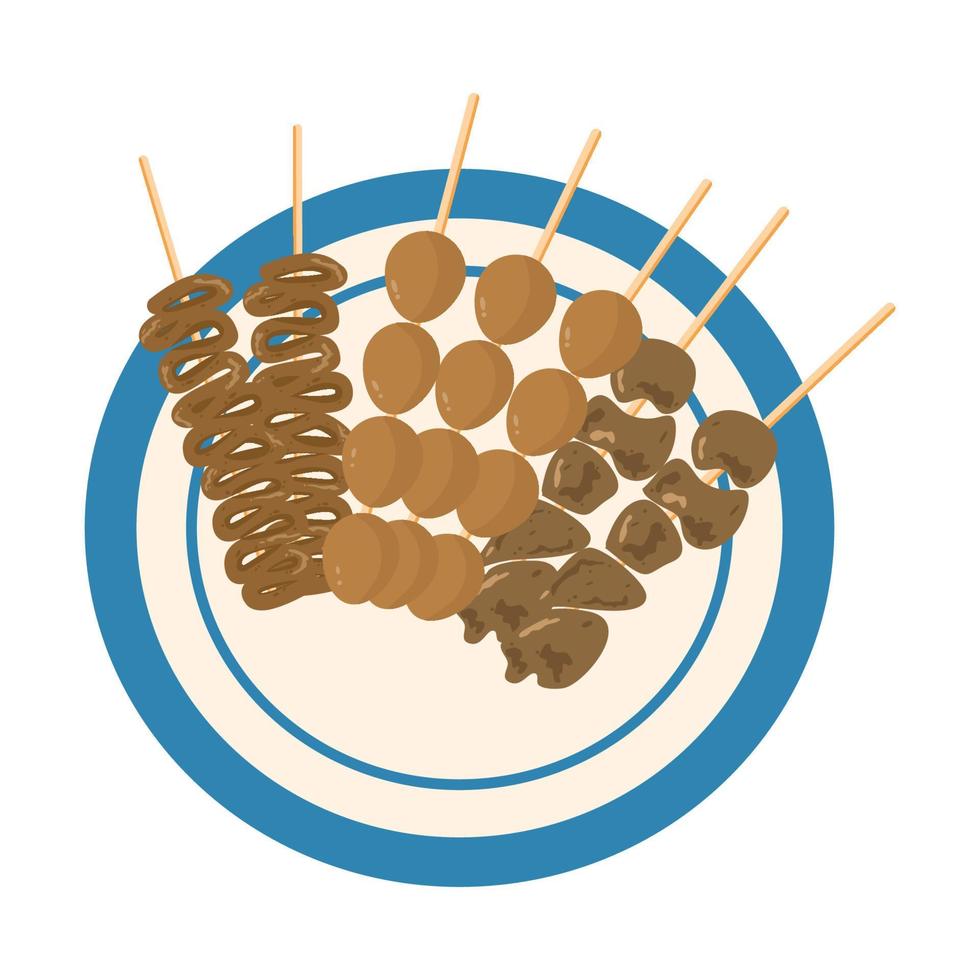 sate telur puyuh vector