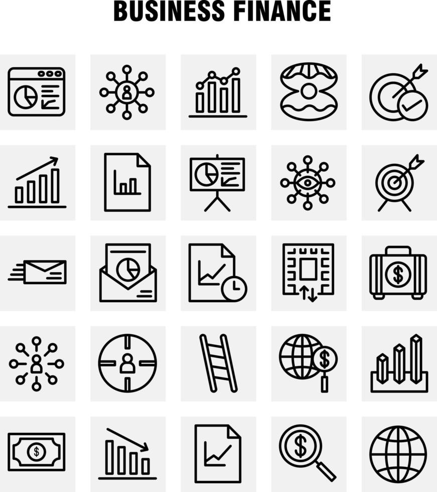 Business Finance Line Icon Pack For Designers And Developers Icons Of Bag Briefcase Business Fashion Finance Business Eye Mission Vector