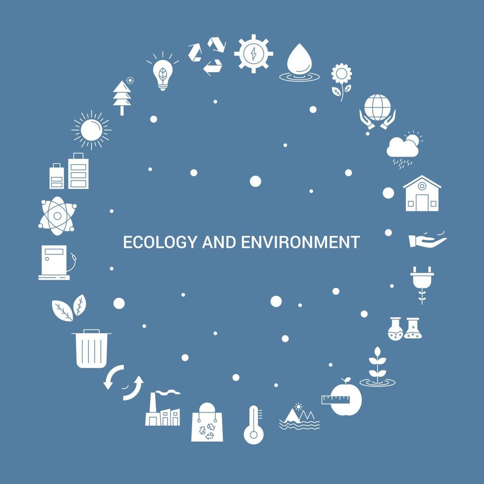 conjunto de iconos de ecología y medio ambiente plantilla vectorial infográfica vector