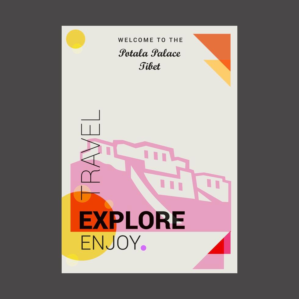 bienvenido al palacio de potala tibet explore travel enjoy poster template vector