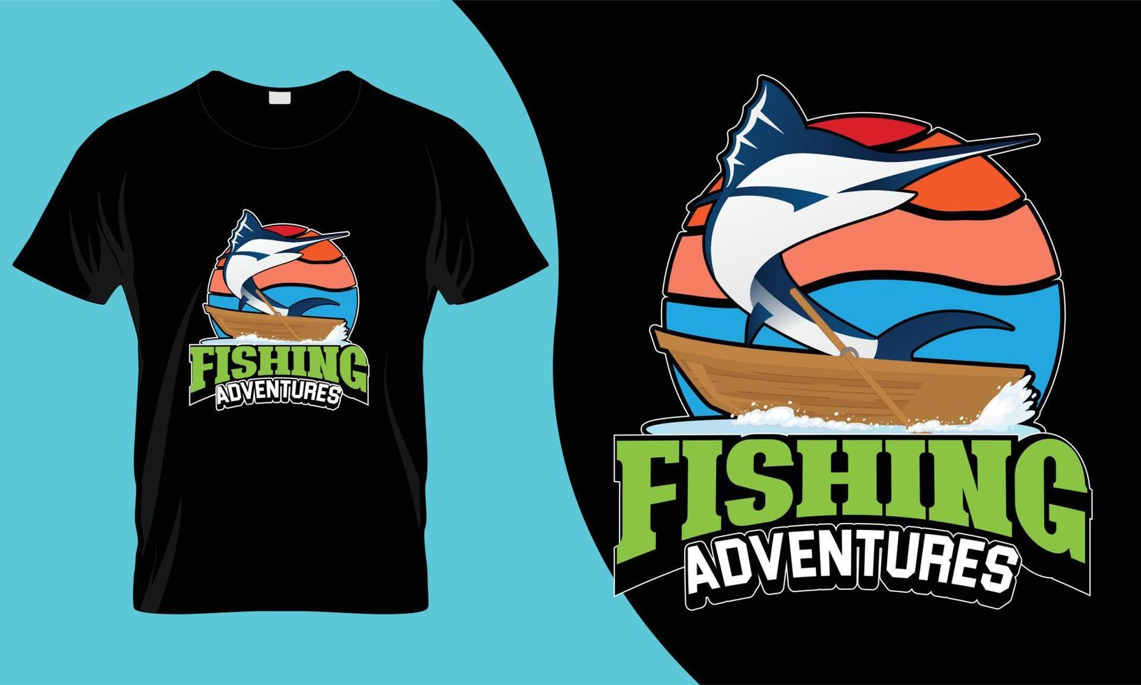 diseño de camisetas de pesca. esta camiseta de pesca sería la mejor oferta para cualquier persona. vector