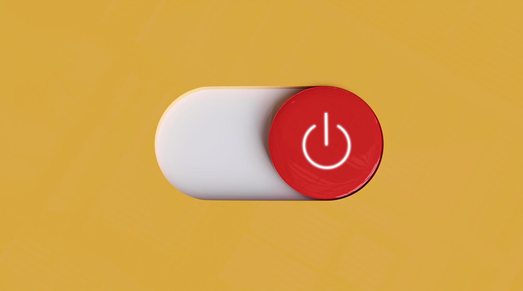 conjunto de iconos de botón de alternancia botón de encendido. encendido y apagado aislado sobre fondo blanco. símbolo para logotipo, web, aplicación e interfaz de usuario. signo simple del icono del botón de encendido. ilustración de renderizado 3d foto