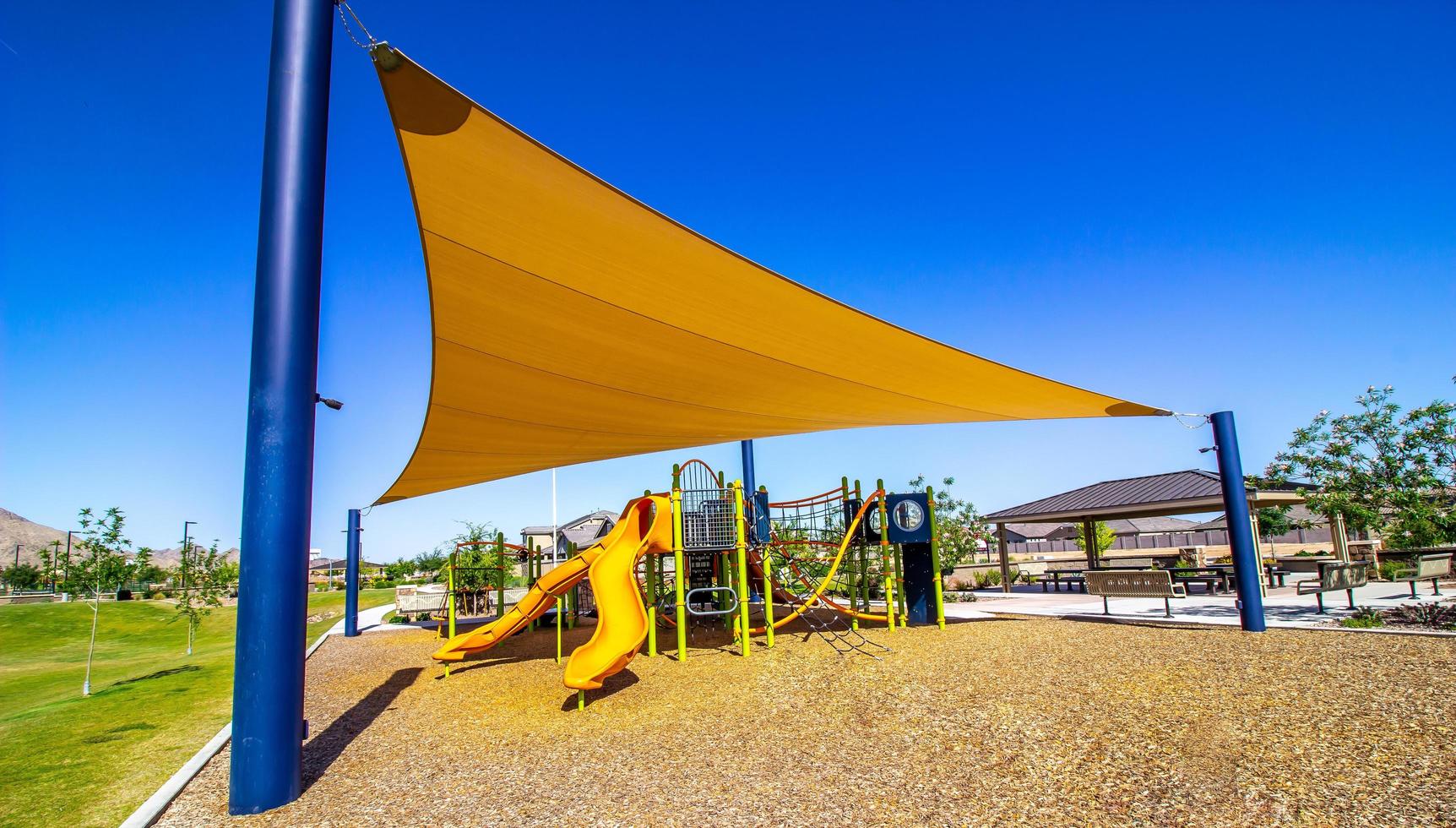 Children's Jungle Gym With Canopy For Shade photo