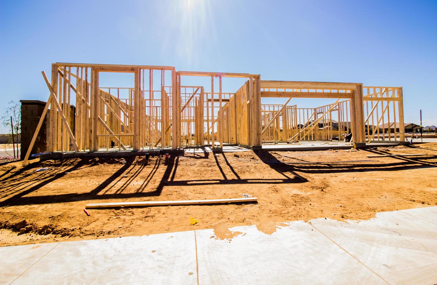 New Home Construction In Framing Stage photo