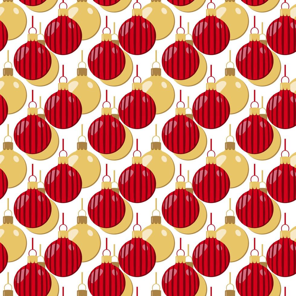 pattern of red striped and gold Christmas colored balloons with ribbon for festive packaging vector