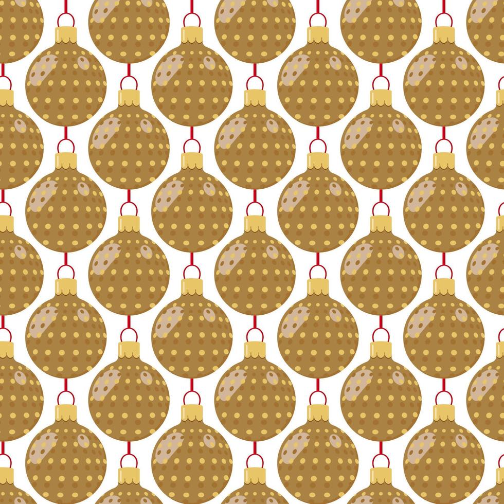 pattern of gold patterned circles of Christmas colored balls with ribbon for festive packaging vector