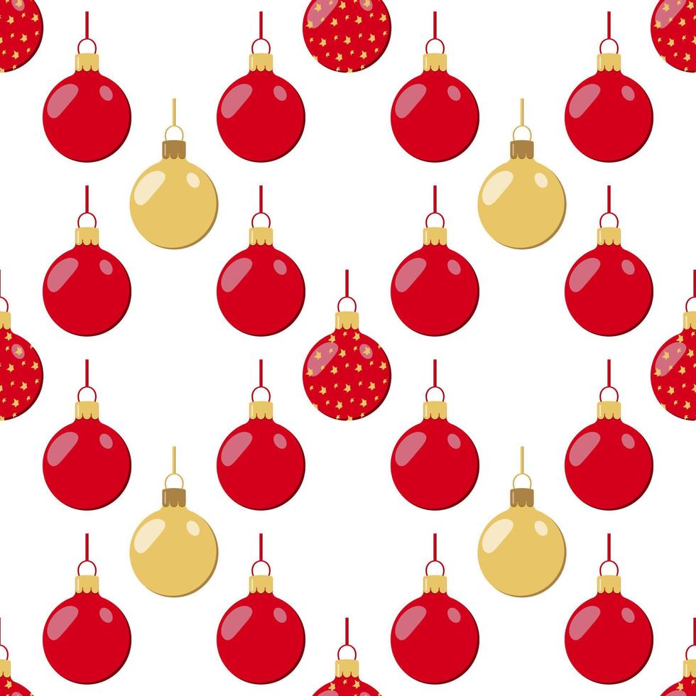 pattern of red and gold Christmas colored balloons with ribbon for festive packaging vector