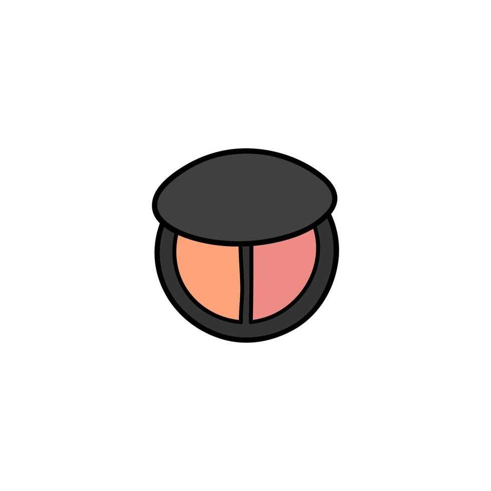 Doodle compact rouge in case. vector