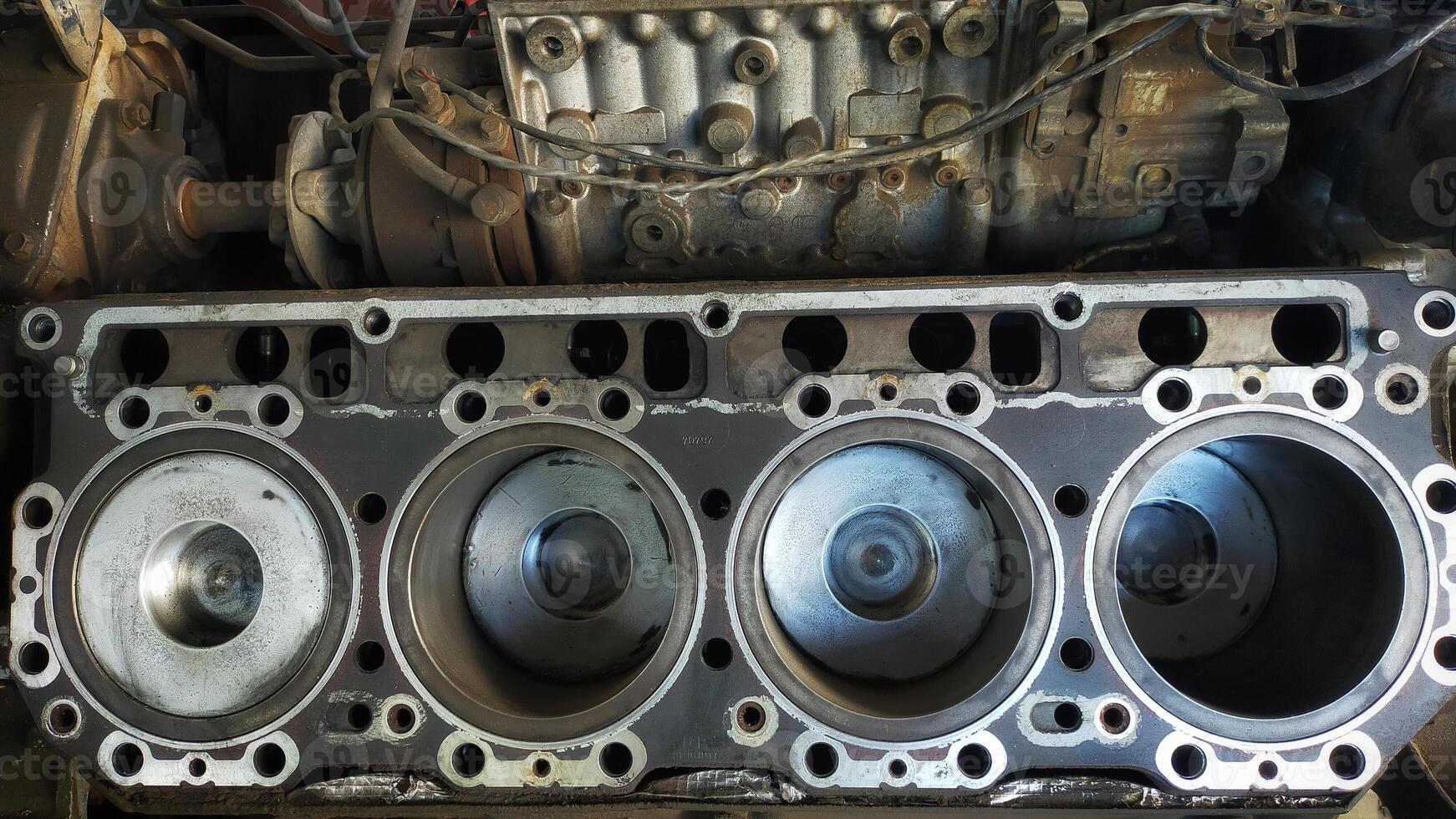 Engine cylinder chamber or engine block where fuel is combusted and power is generated. photo