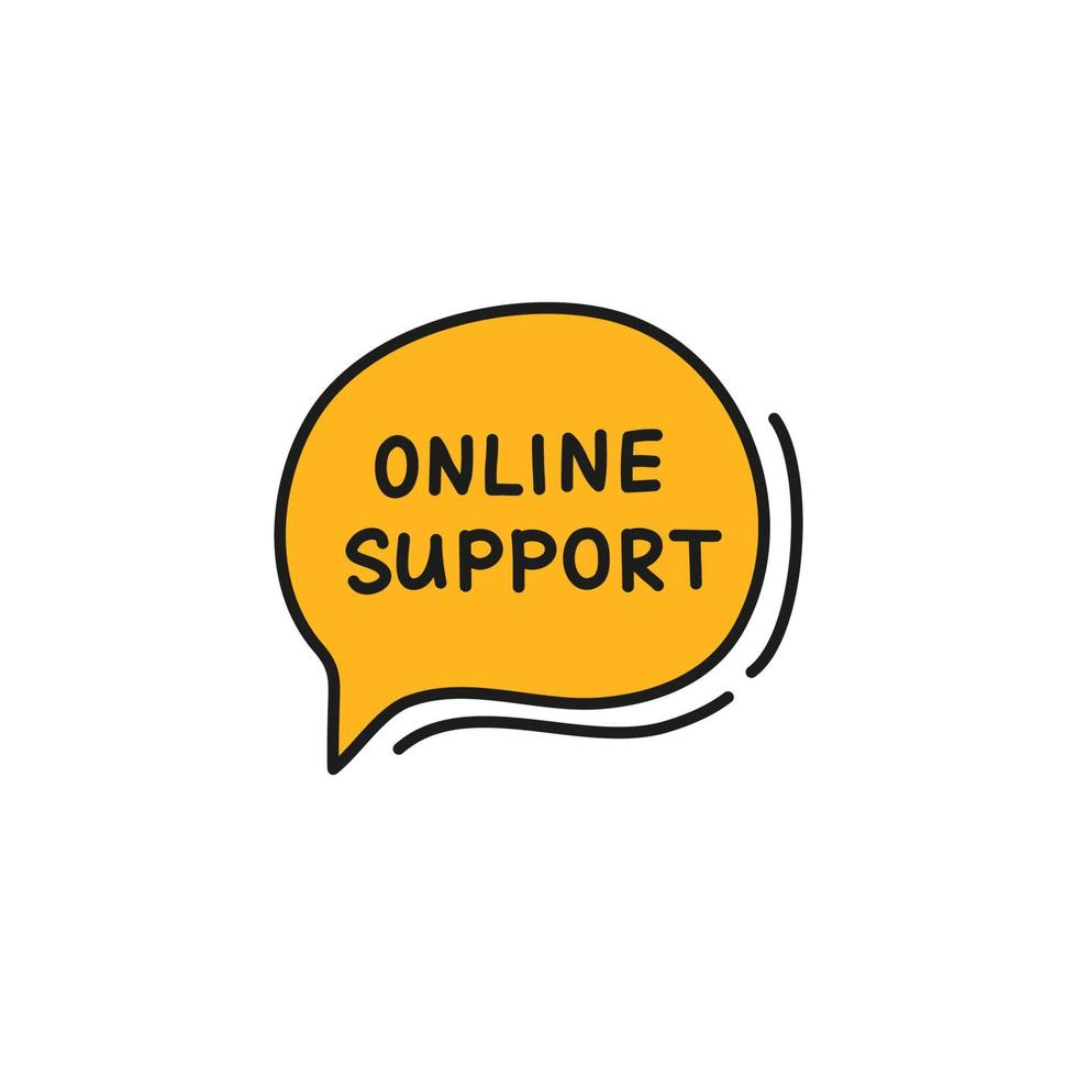 Doodle online support chat bubble. vector
