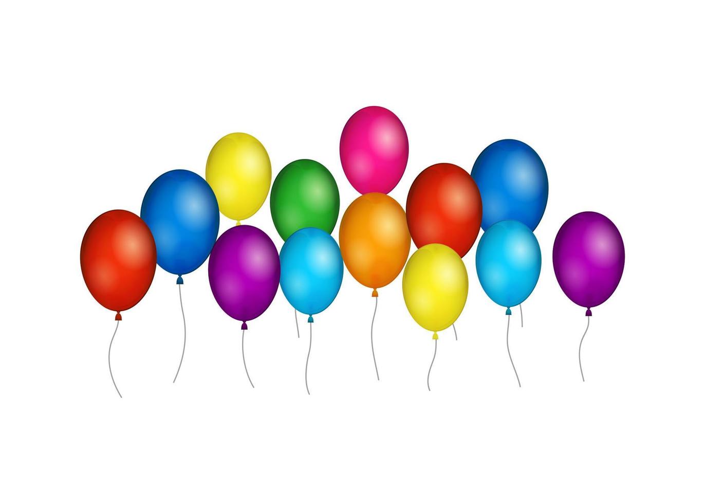 Group of colorful helium balloons. vector