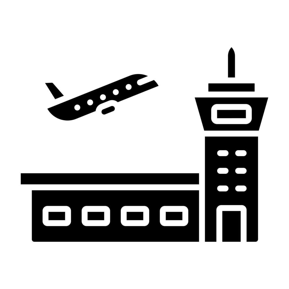 estilo de icono de aeropuerto vector