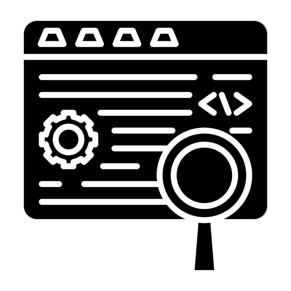 estilo de icono de prueba de código vector