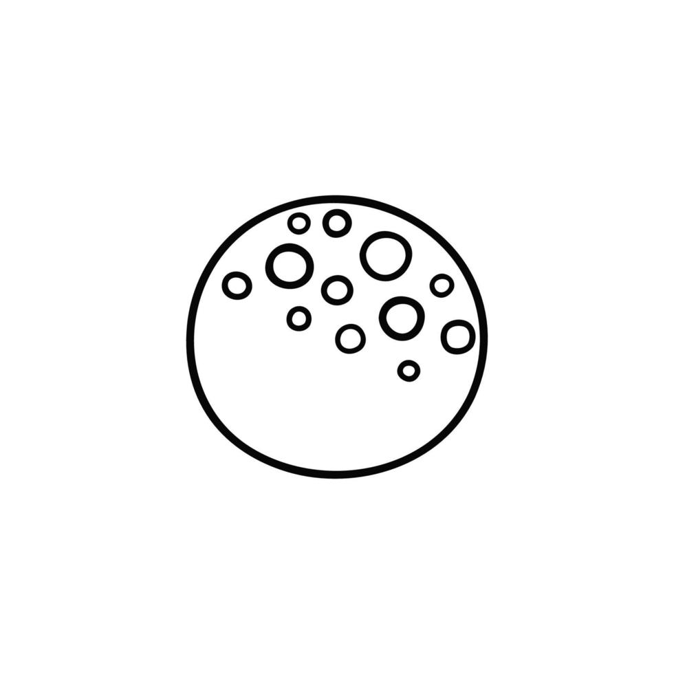 Doodle outline moon icon. vector