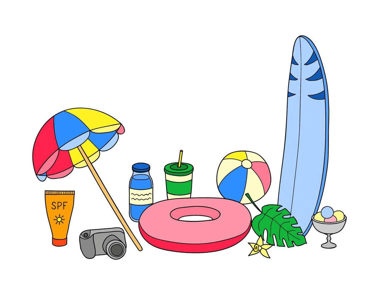 Summer beach composition. vector