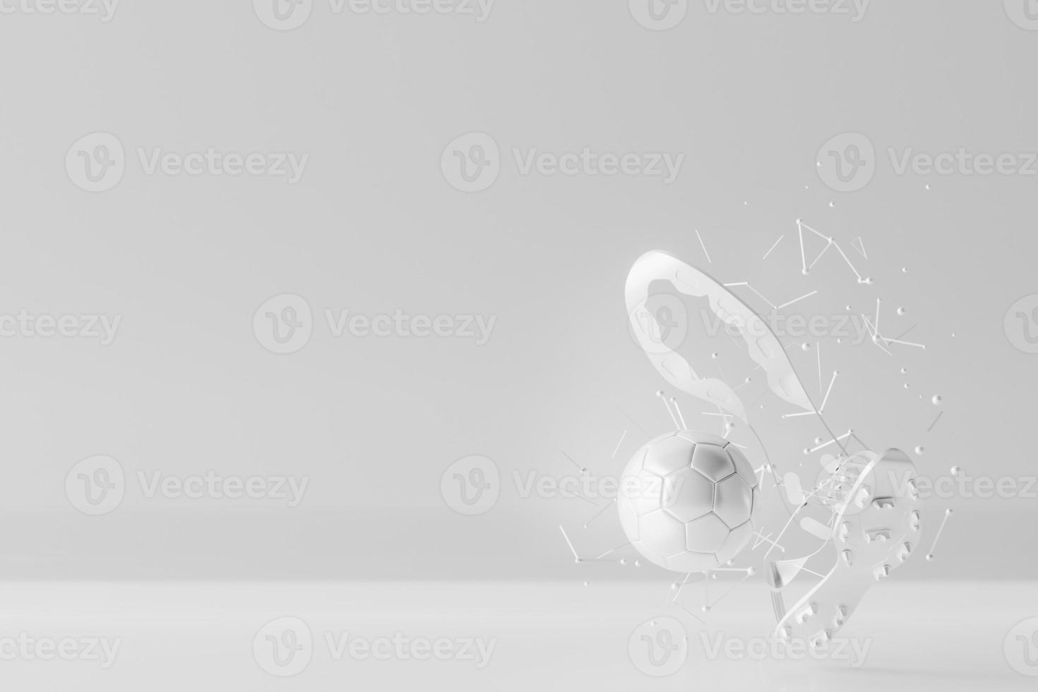 3d football object design. realistic rendering. abstract futuristic background. 3d illustration. motion geometry concept. sport competition graphic. tournament game bet content. soccer ball element. photo