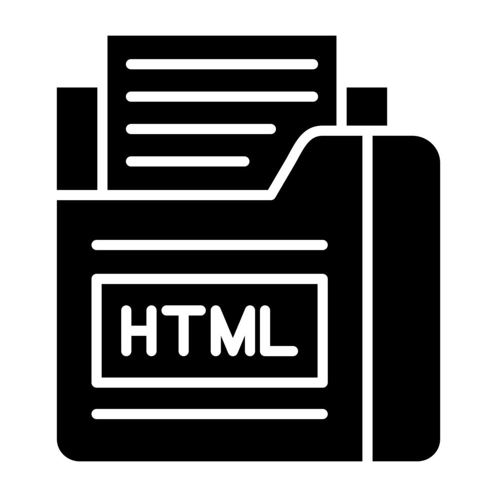 estilo de icono de archivo html vector