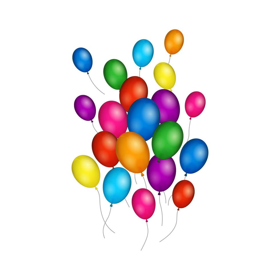 Group of colorful helium balloons. vector