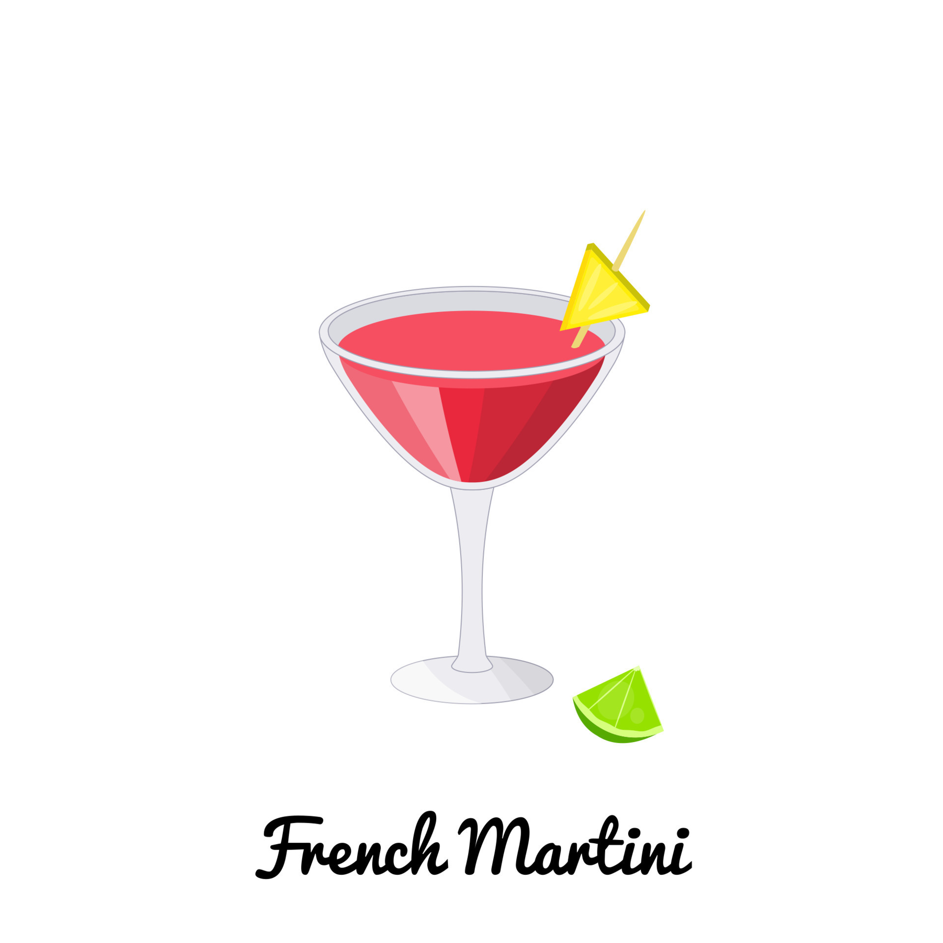 French Martini cocktail. 14325561 Vector Art at Vecteezy