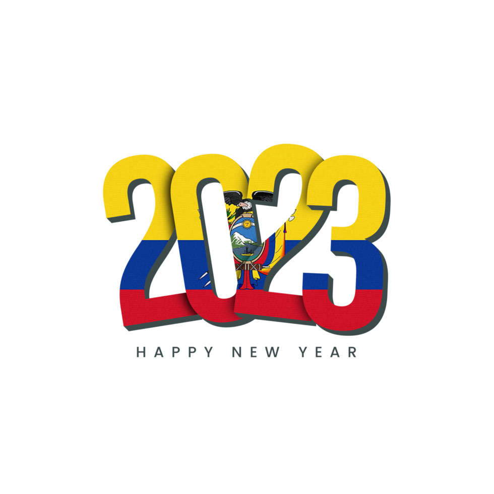 New Year 2023 with country flag Ecuador png