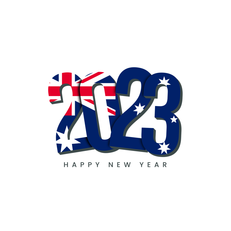 ano novo 2023 com bandeira do país austrália png