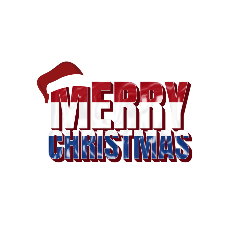 Merry christmas with country flag Netherland png