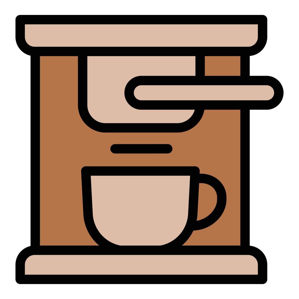 vector de contorno de icono de máquina de café de oficina. bebida de café