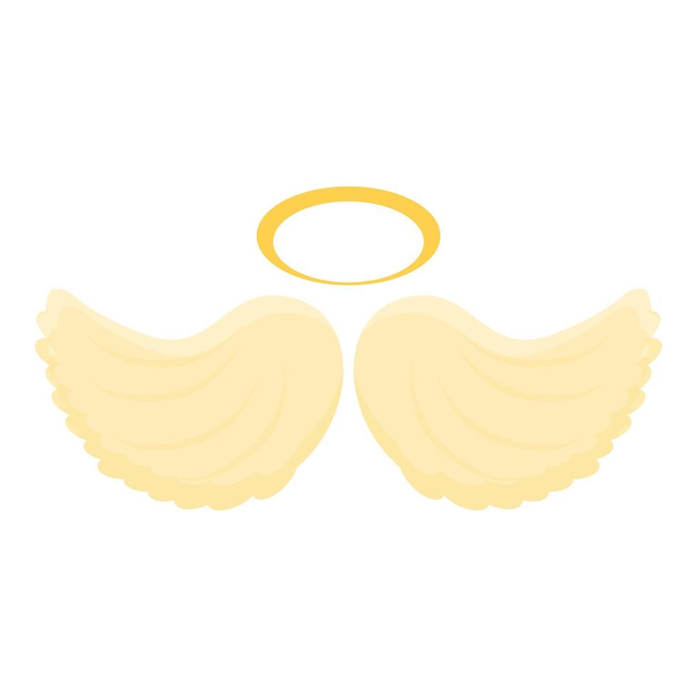 Nimbus wings icon, cartoon style vector
