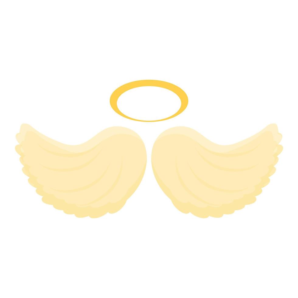 Nimbus wings icon, cartoon style vector