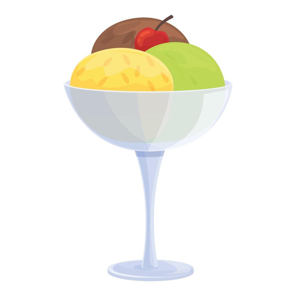 icono de helado de verano, estilo de dibujos animados vector