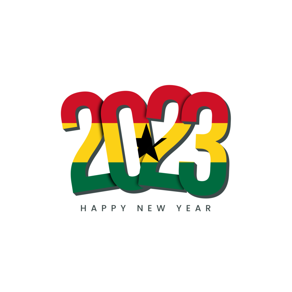 New Year 2023 with country flag Ghana png