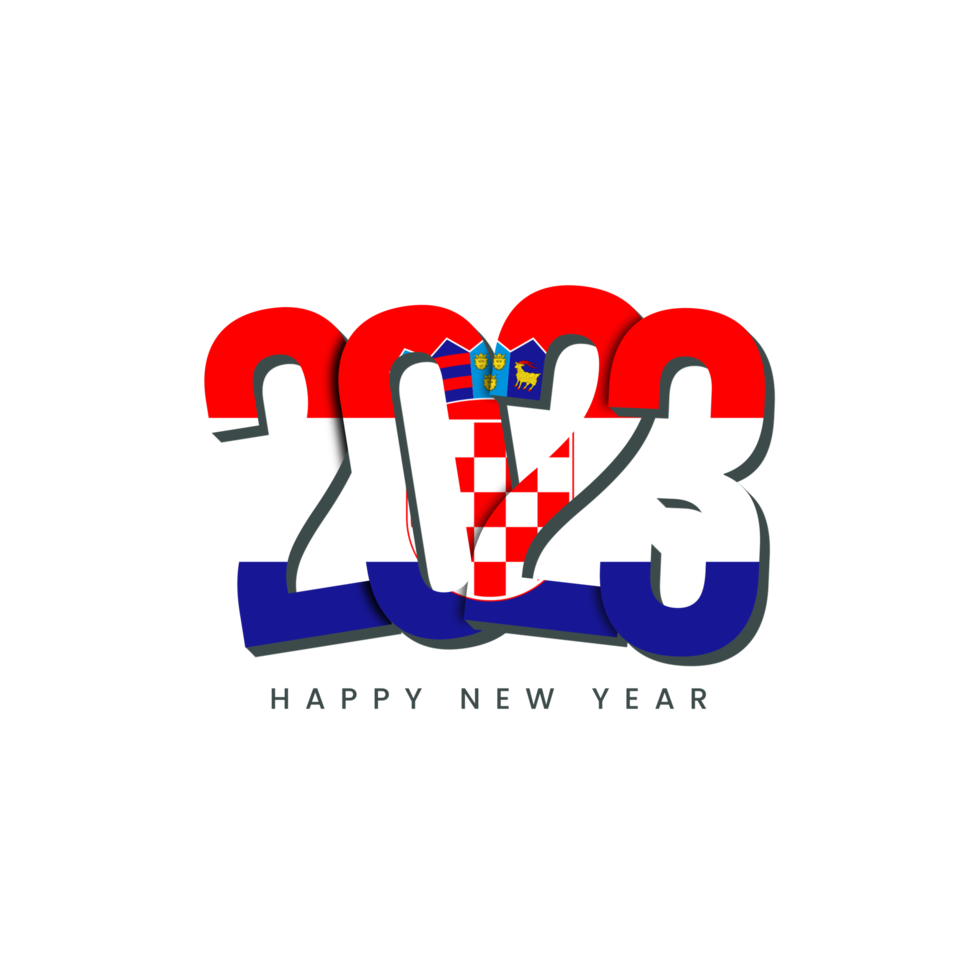 nieuw jaar 2023 met land vlag Kroatië png