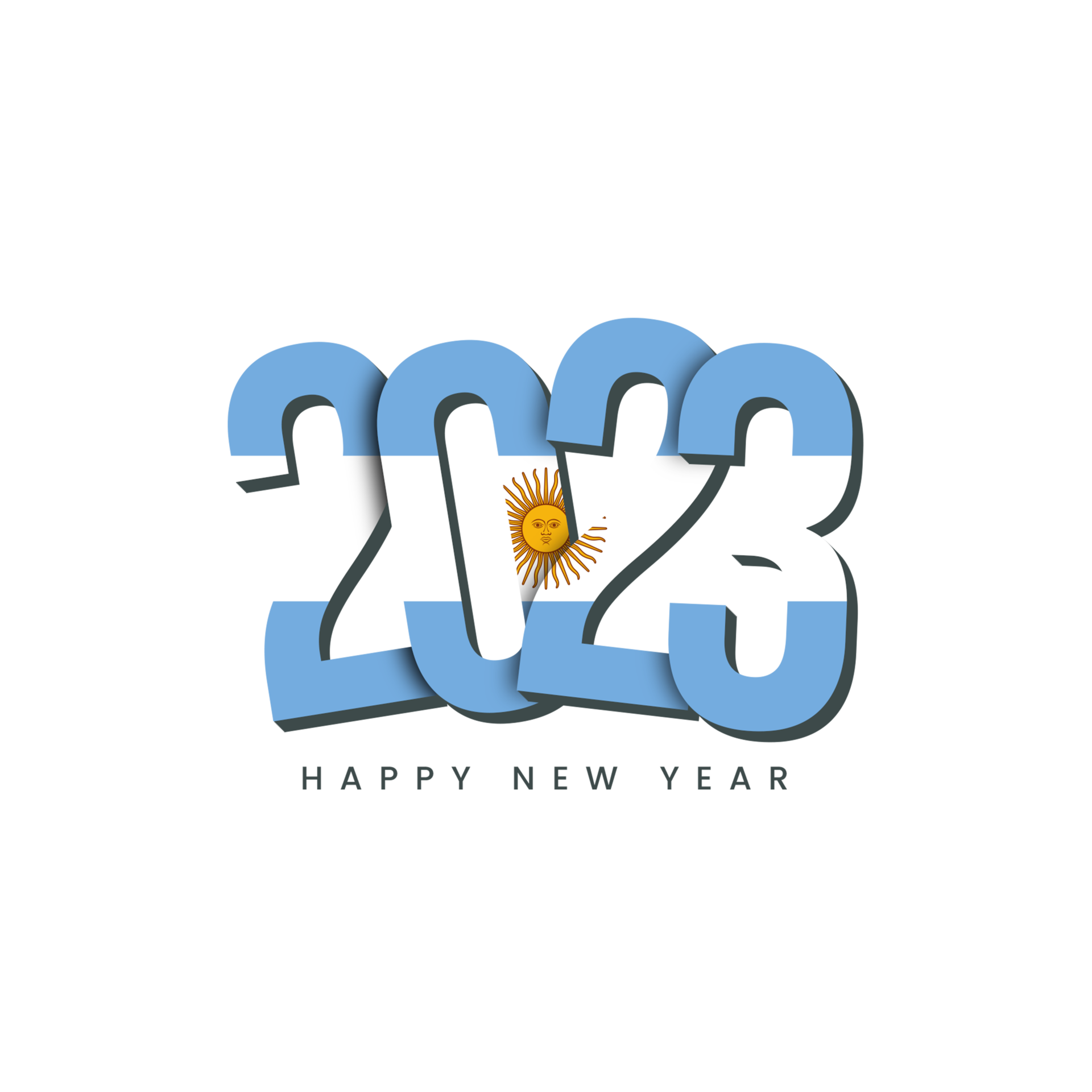 año nuevo 2023 con bandera argentina 14325699 PNG