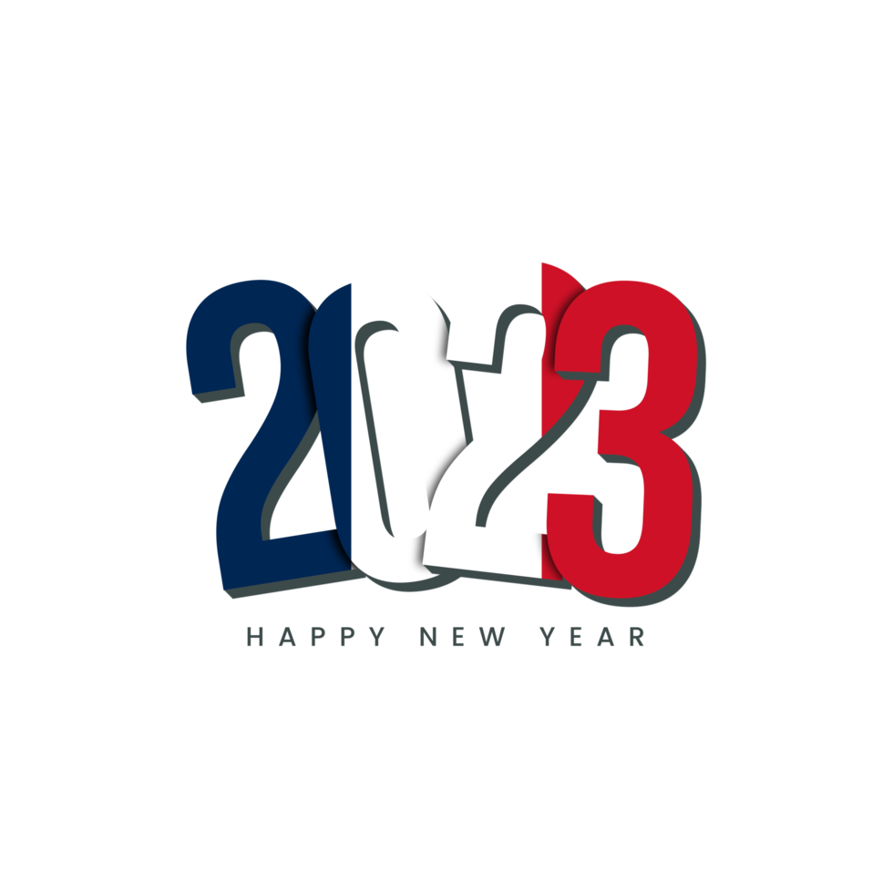 New Year 2023 with country flag France png