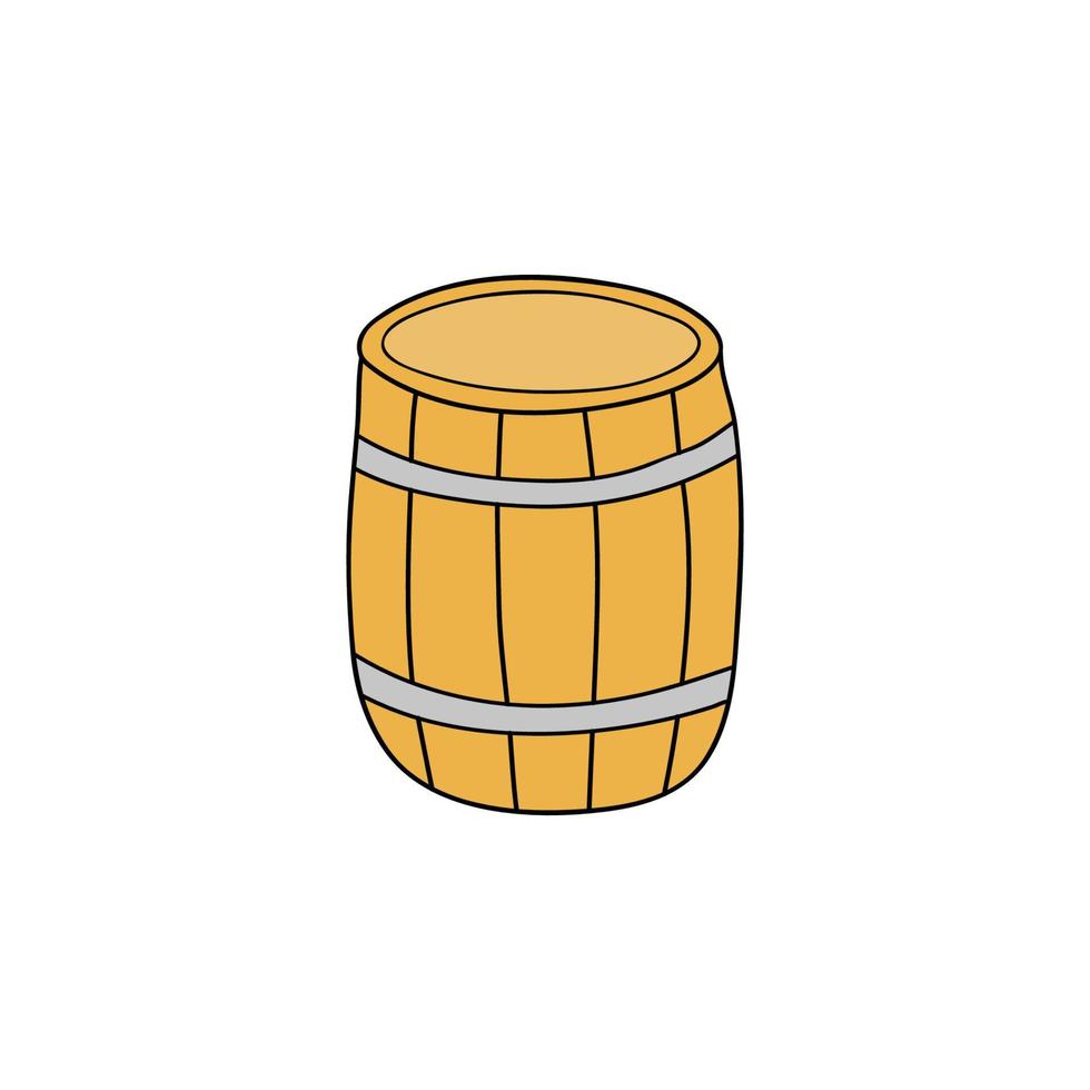 Doodle barrel icon. vector